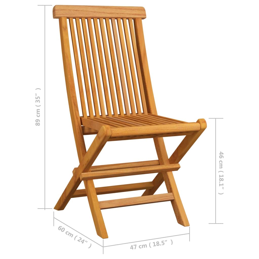 4-Piece Teak Wood Folding Patio Chairs Set with Cushions - Outdoor Bistro Chairs for Poolside, Garden, Porch & Backyard - Perfect for Relaxing, Entertaining & Outdoor Dining