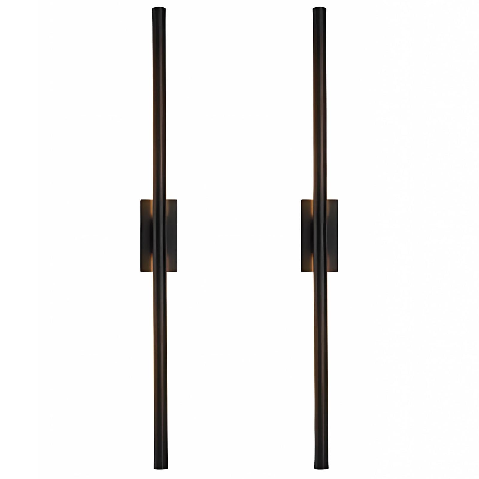 2 Pack Modern LED Linear Wall Light - Slim Bar Mirror Light for Bathroom, Corridor, Living Room, Bedroom & Indoor Spaces - Perfect for Ambient, Task & Accent Lighting