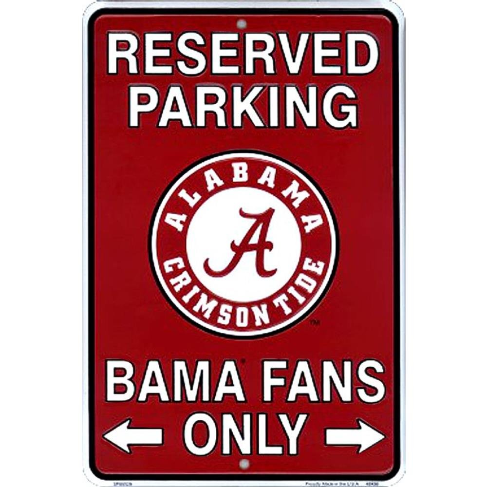 Alabama Bama Fans Decorative Parking Sign - 8” x 12” Embossed Aluminum Sign for Tailgating & Game Day Decor | Made in USA | SPSCAL
