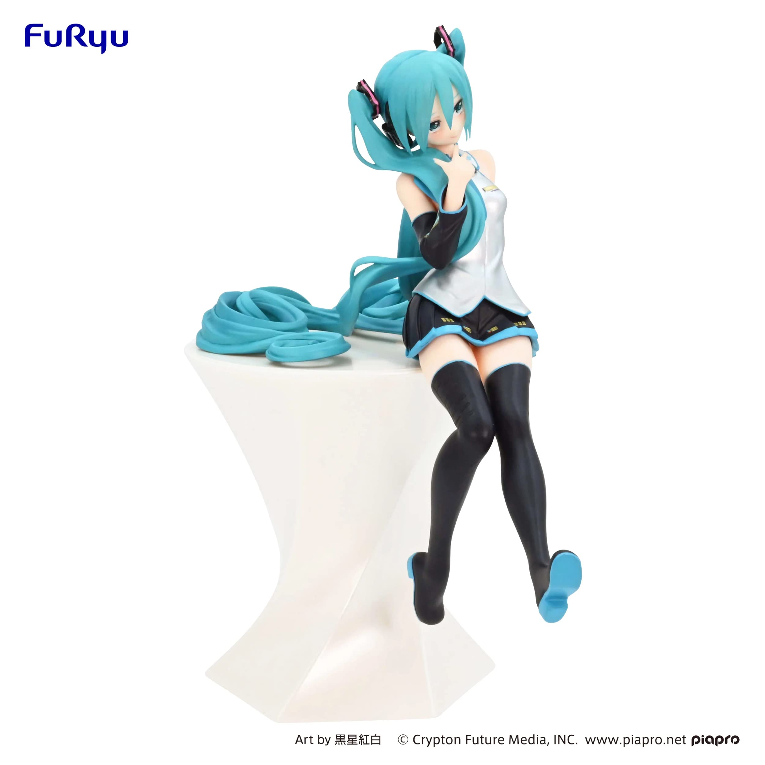 Furyu Anime Hatsune Miku Noodle Stopper Figure - Cute Japanese Ramen Bowl Chopstick Holder for Anime Fans & Collectors - Perfect for Ramen Shops, Home Kitchen Decor, and Anime Collections