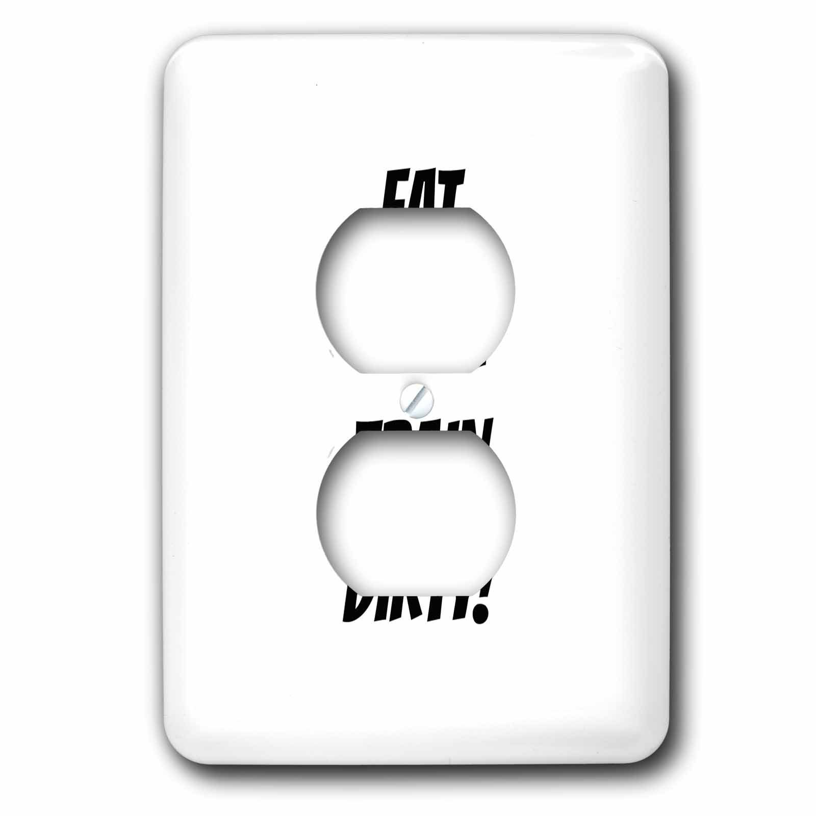 3D Rose Eat Clean Train Dirty Outlet Cover - Funny Kitchen Decor, Motivational Wall Plate for Gym, Home & Office - Perfect for Fitness Enthusiasts & Healthy Lifestyle