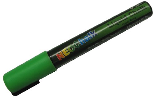 NeoChalk Liquid Chalk Marker - Chisel Tip, Vibrant Green, Non-Toxic & Erasable - Perfect for Whiteboards, Glass, Windows & DIY Crafts