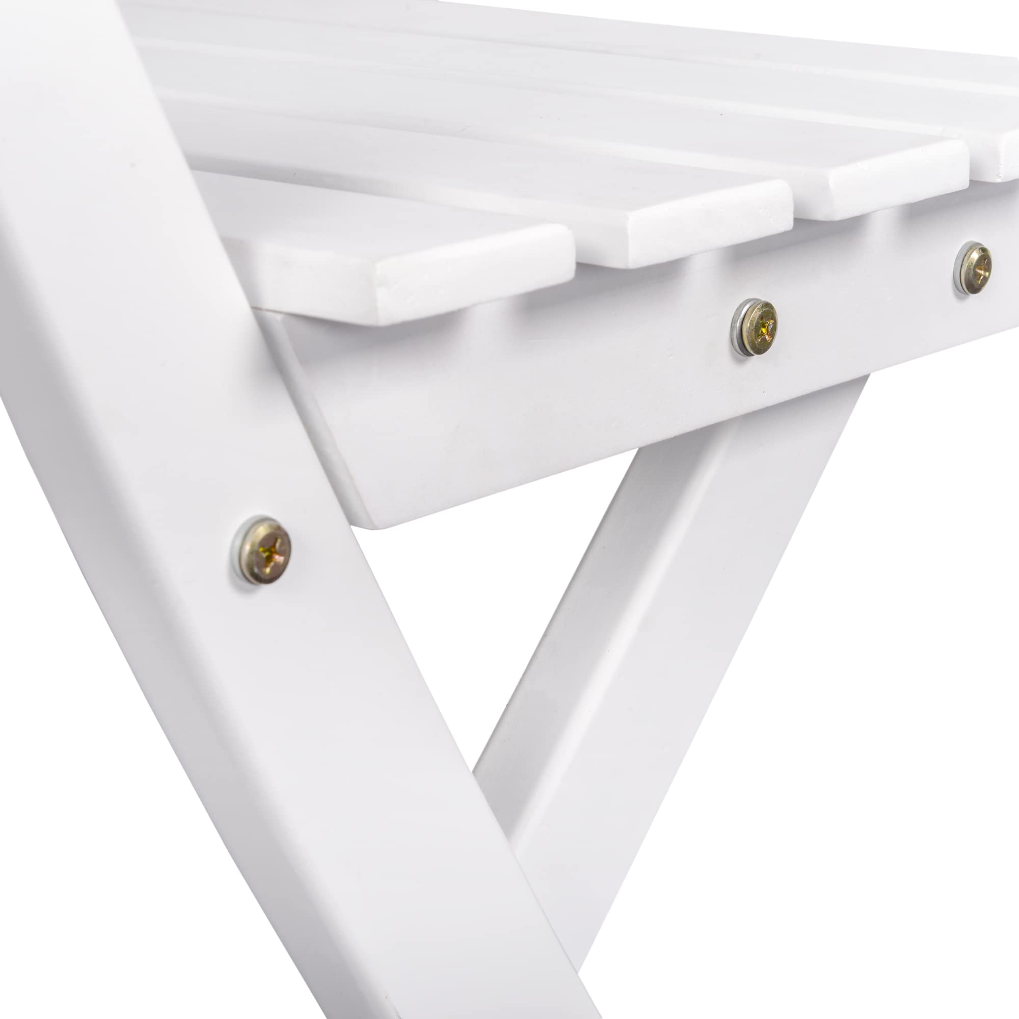 Outsunny 3-Piece Wood Folding Bistro Set with Square Table & Chairs - White Outdoor Patio Furniture for Backyard, Balcony, Garden & Small Spaces