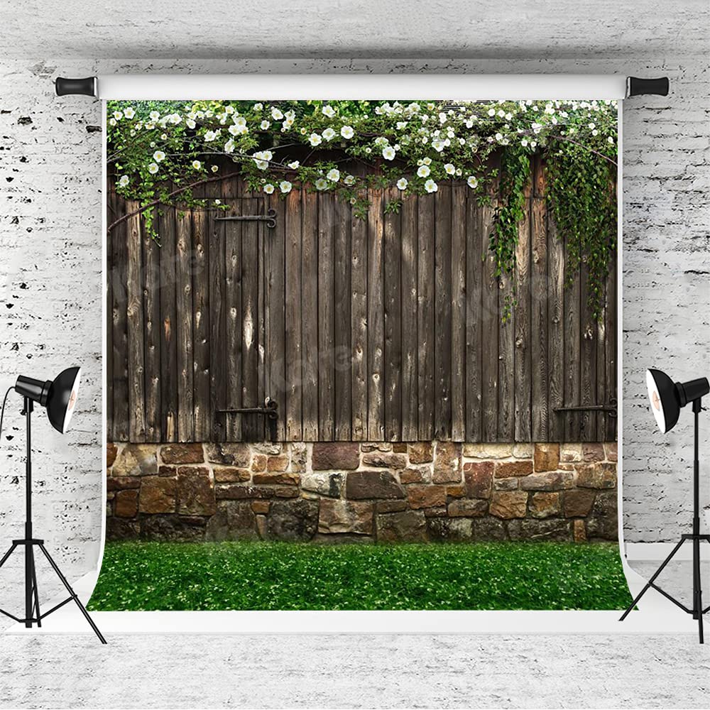 8x8ft Floral Wedding Backdrop for Photography - Elegant Wooden Wall Background for Bridal, Party & Event Decor - Perfect for Wedding Photos, Baby Showers & Birthday Celebrations