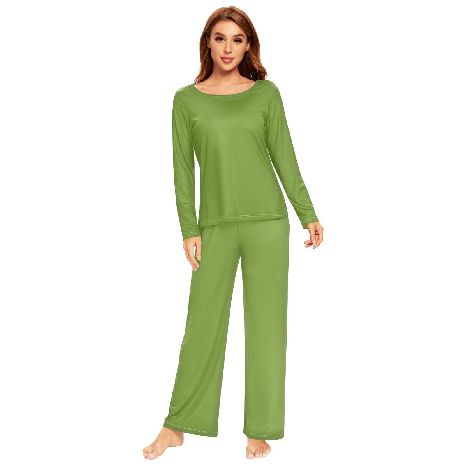 Blue Women's Pajama Set - Soft Long Sleeve Sleepwear Top & Pants Lounge Outfit 20804 | Cozy Nightwear for Relaxing at Home, Sleepovers & Winter Comfort