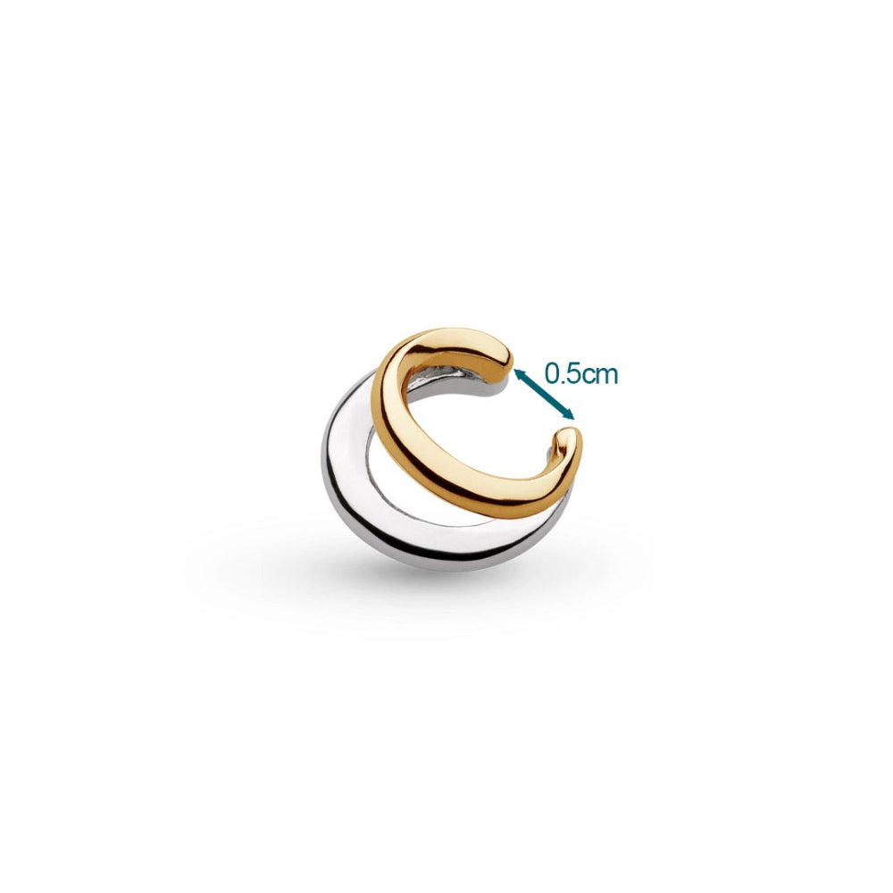 Bevel Cirque Link Golden Solo Ear Cuff - Elegant Gold Ear Cuff Jewelry for Women, Trendy Cartilage Earring for Helix or Lobe - Perfect for Parties, Weddings & Everyday Wear