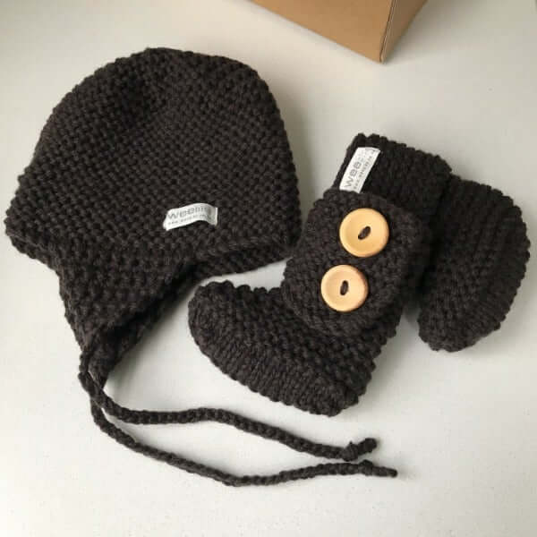 Chunky Knit Hat and Boots Set - Warm Winter Beanie & Cozy Booties for Women - Soft Yarn Accessories for Cold Weather - Perfect for Snow Days, Outdoor Adventures & Casual Wear
