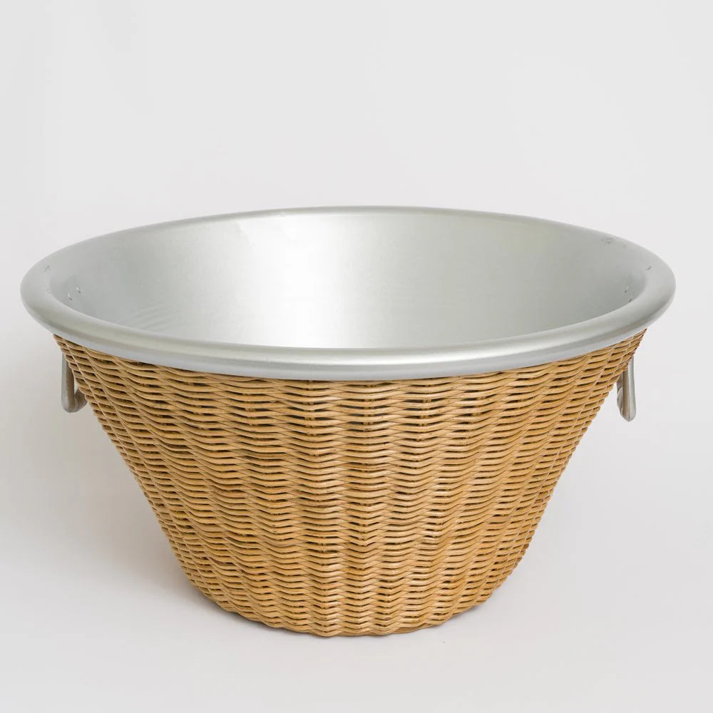 Natural Wicker Ice Bucket - Elegant Handwoven Rattan Wine Chiller for Parties, Weddings & Outdoor Gatherings - Perfect for Champagne, Beer & Beverages