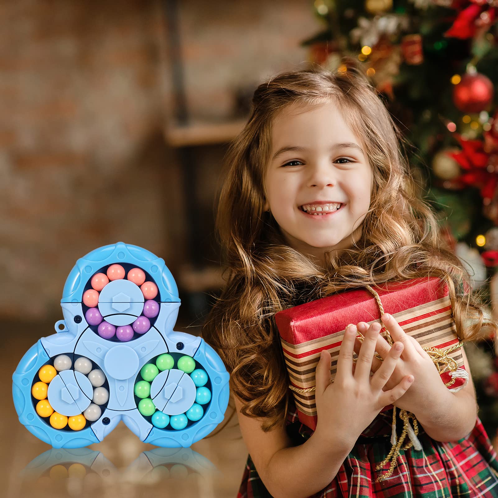 FRIUSATE Magical Bean Puzzle Toy - Rotating Fidget Spinner for Kids & Adults, Stress Relief & Anxiety Relief, Educational Learning Toys, Perfect Gift for Birthdays & Classrooms (Great for Focus, ADHD & Sensory Play)