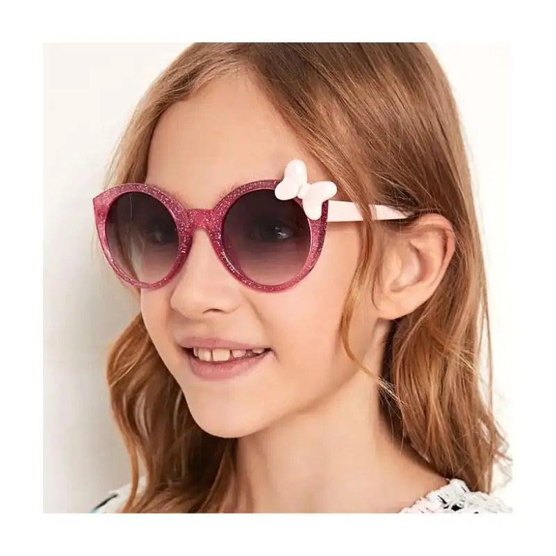 UV Protection Kids Sunglasses with Minnie Mouse Bow - Stylish & Safe for Outdoor Play, Beach, and Sunny Days