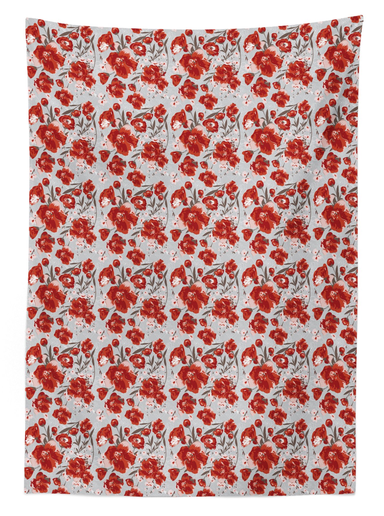 Ambesonne Floral Outdoor Tablecloth - Romantic Spring Petals & Leaves Pattern on Pale Background - Washable Picnic Table Cover 58