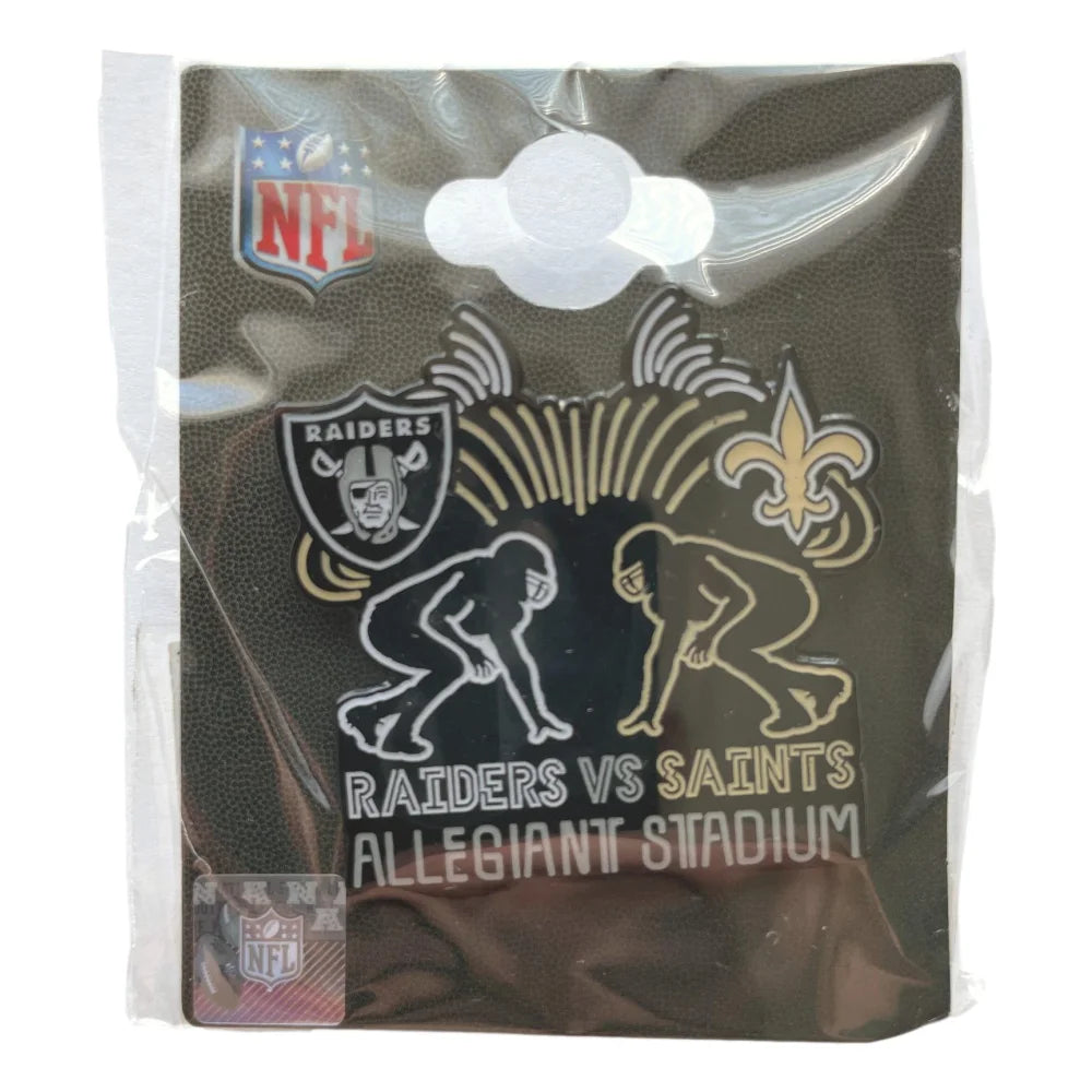 Las Vegas Raiders 2020 Inaugural Season vs. New Orleans Saints Limited Edition Game Day Collectible Pin - Perfect for NFL Fans, Sports Memorabilia Collectors, and Game Day Souvenirs