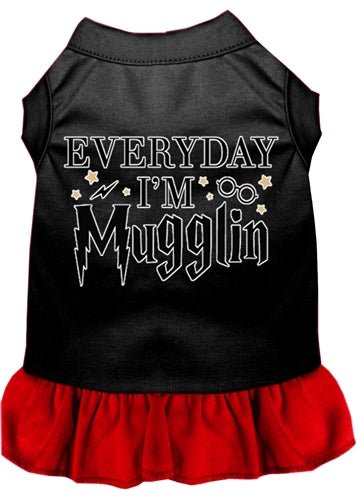 Everyday I'm Mugglin Funny Dog T-Shirt - Cute Screen Printed Pet Clothes in Multiple Colors - Perfect for Dog Walks, Parties & Photo Shoots