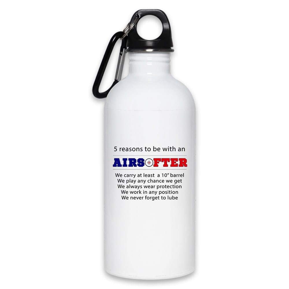 20oz Funny Airsofter Water Bottle - Insulated Stainless Steel Canteen for Outdoor Sports, Airsoft Games & Camping Hydration