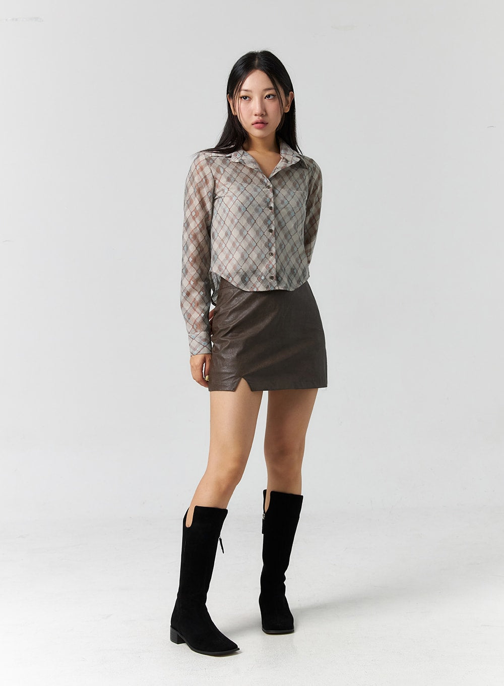 Stylish Faux Leather Mini Skirt for Women - Trendy PU Pleated Skater Skirt CS308 - Perfect for Night Out, Party & Casual Wear
