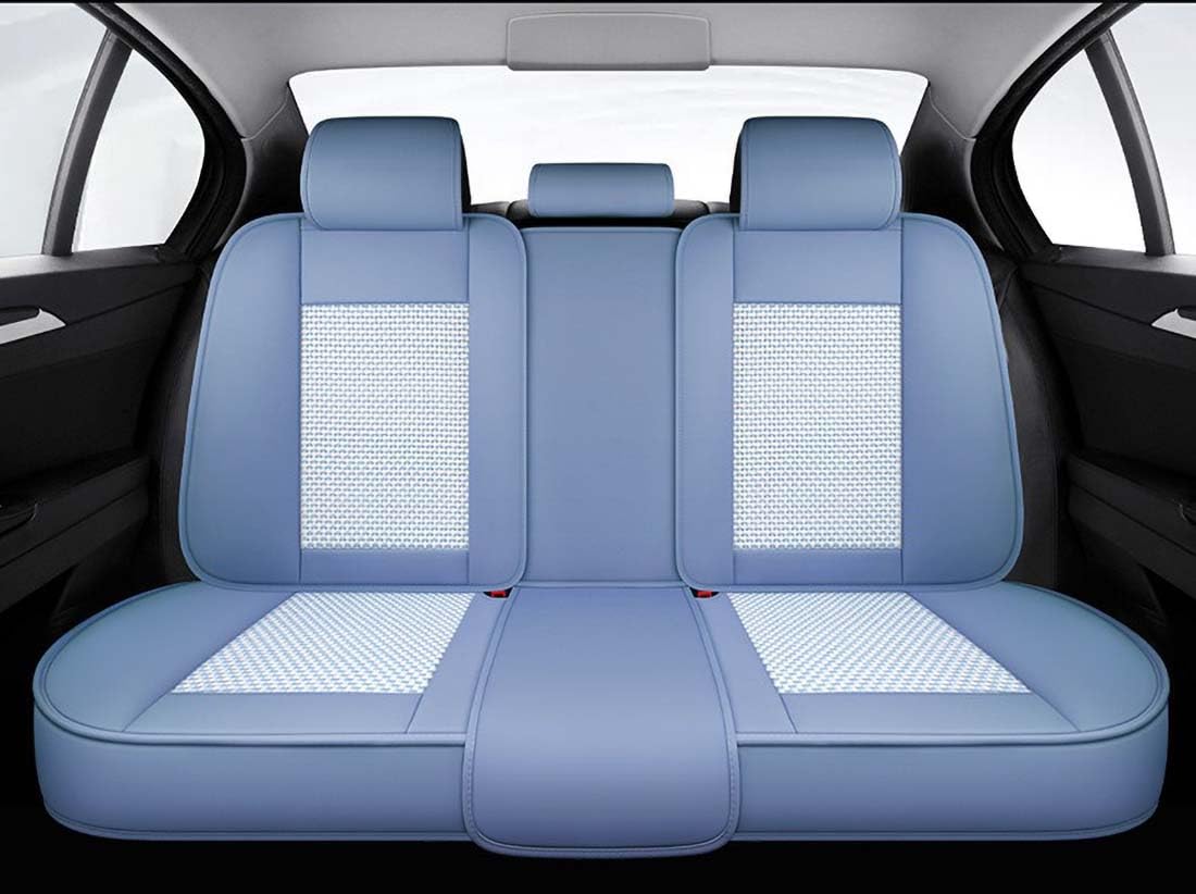 Premium Sky Blue Leather Car Seat Covers - Full Set for Front & Rear Seats | Universal Fit for Cars, SUVs & Vans | Easy Installation | Durable Seat Protectors | Perfect for Road Trips, Daily Commutes & Family Travel
