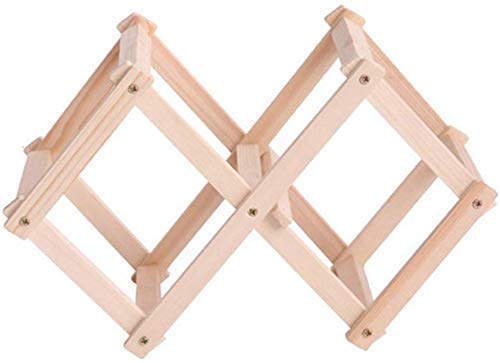 Solid Wood Folding Wine Rack - 3 Bottle Holder for Kitchen, Bar & Home Display | Durable Wooden Wine Storage Shelf | Perfect for Wine Enthusiasts & Home Decor