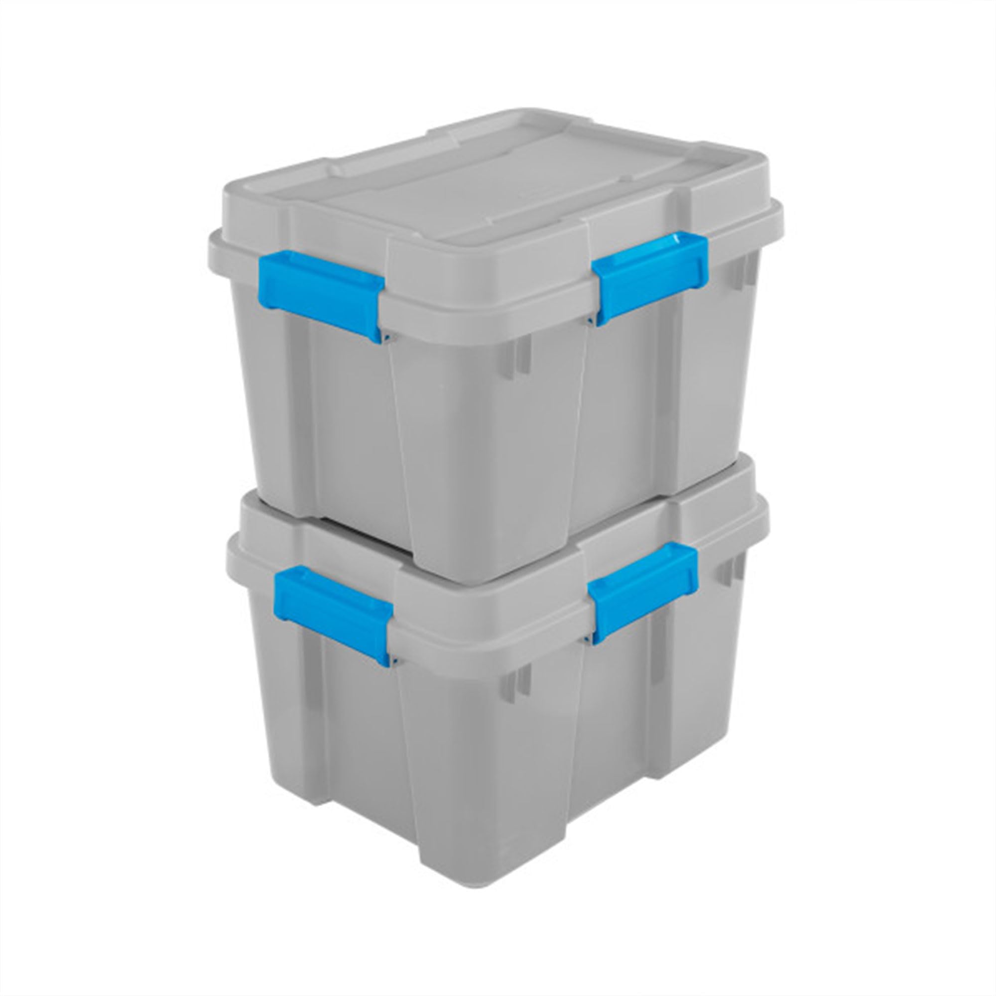 Sterilite 20 Gallon Heavy Duty Stackable Storage Bin with Latching Lid - Gray Plastic Container for Organizing Basement, Garage & Closet - Durable Gasket Tote for Home Organization (1-Pack) - Perfect for Seasonal Storage & Moving Supplies