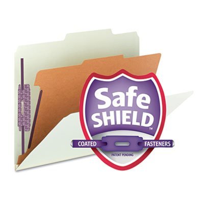Smead Pressboard Classification Folders with Dividers - 4 Sections, 2/5 Cut, Letter Size, Green (Pack of 2) - Perfect for Office Organization, School Supplies & Document Filing