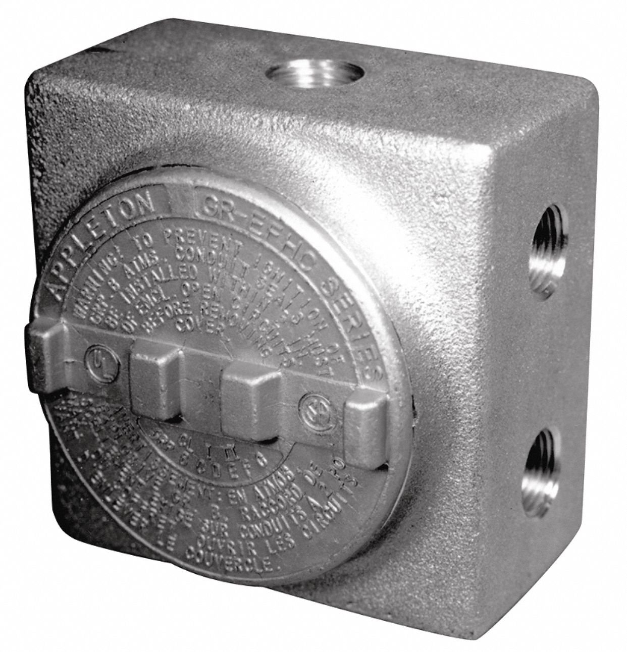 Appleton Electric Conduit Outlet Body - Copper Free Aluminum, 7 Hub Threaded Flat Style (GRSS50) | Weatherproof Electrical Conduit Fitting for Outdoor & Industrial Use