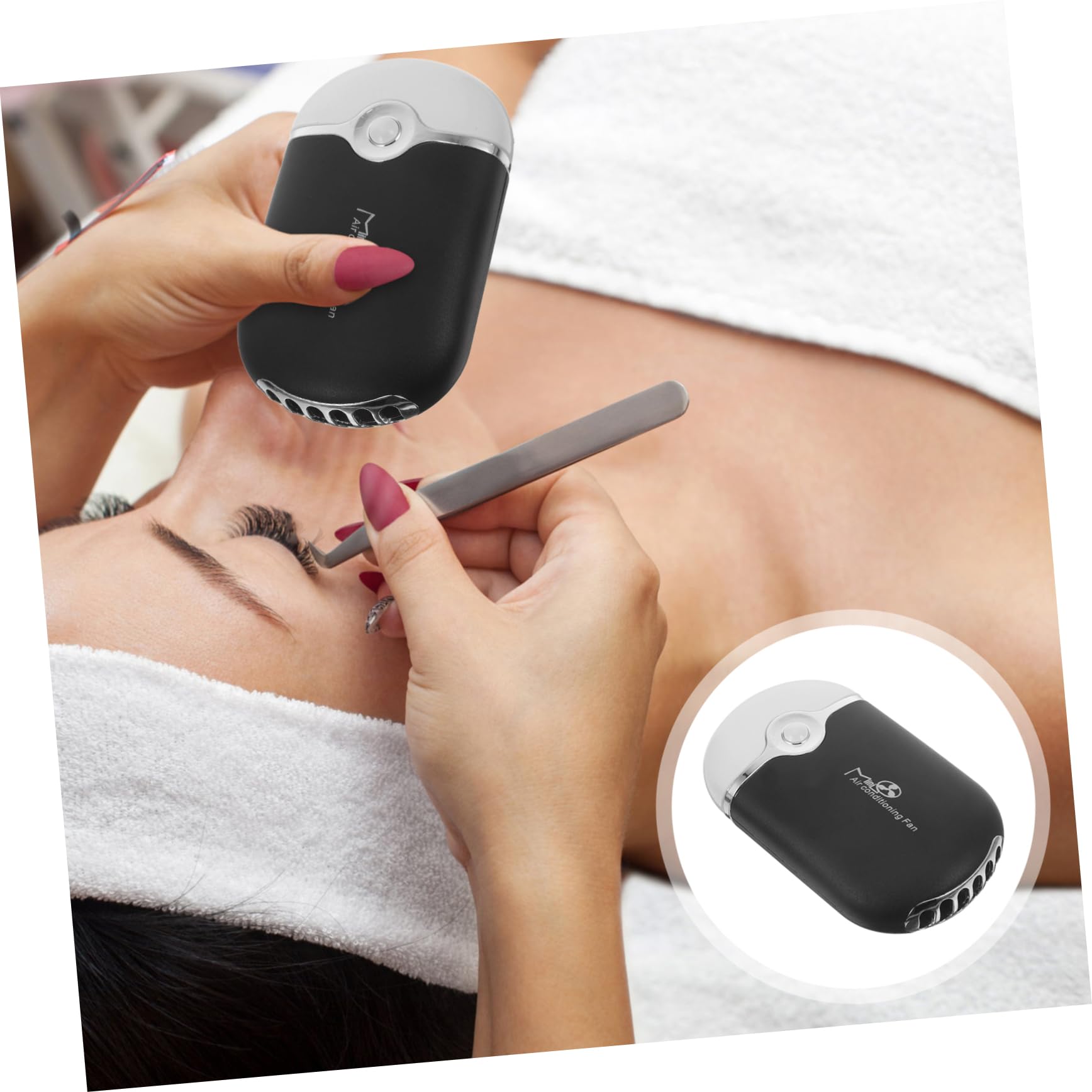 FRCOLOR Compact Portable Lash Extension Dryer Fan - Fast Drying Eyelash Extension Blower for Professional & Home Use | Perfect for Salons, DIY Beauty & Travel