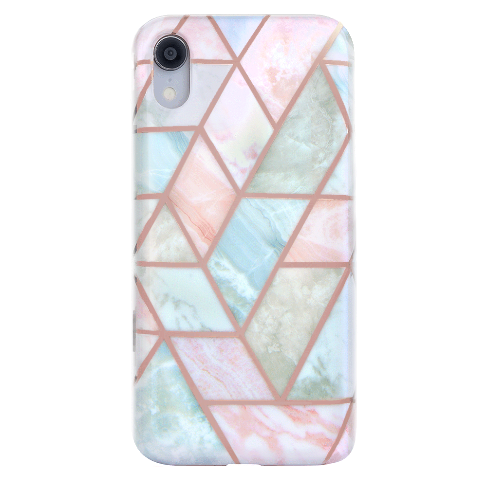 Stylish Geometric Marble Pattern iPhone Case - Durable Protective Cover for iPhone 13/12/11/X - Perfect for Everyday Use, Travel & Fashion Accessories