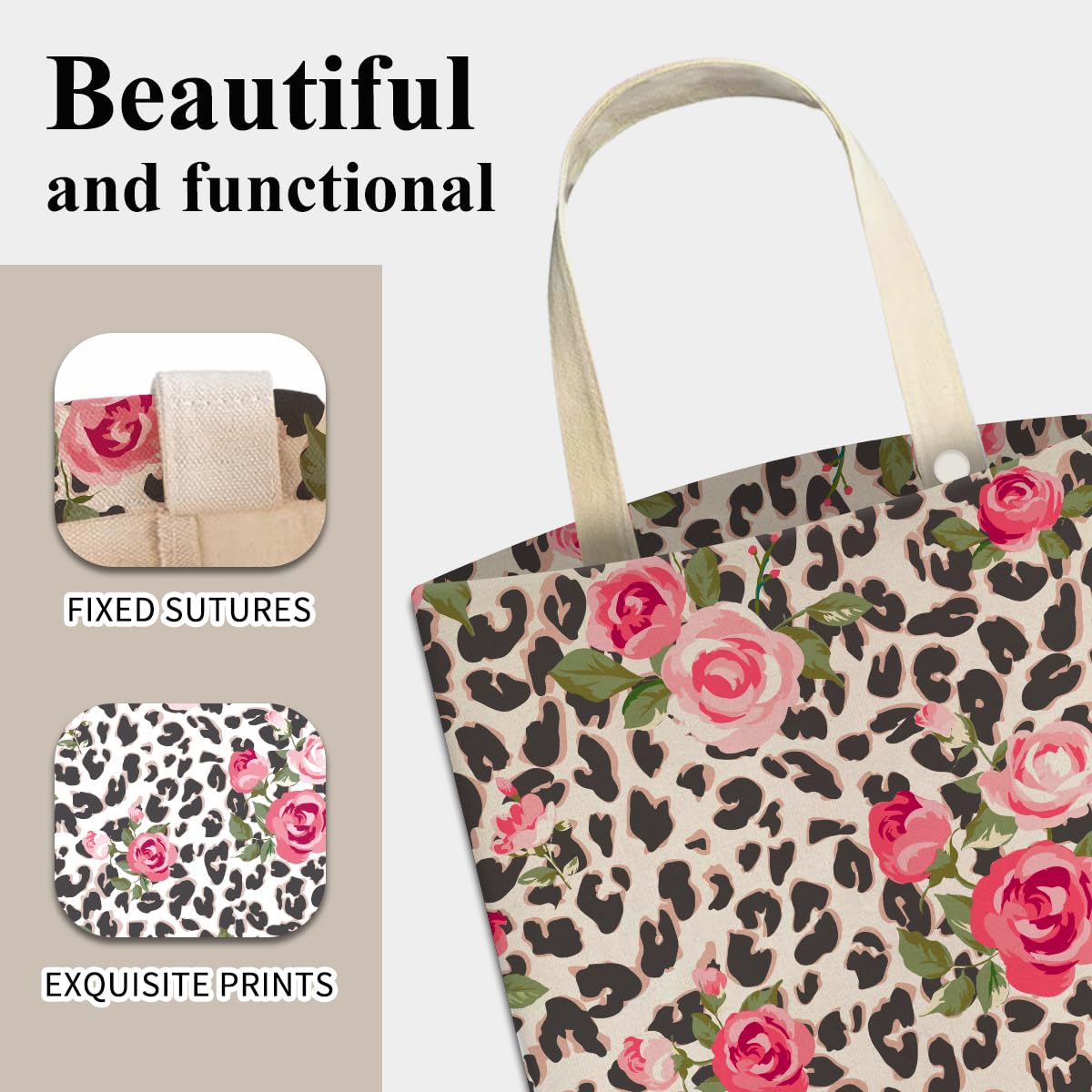 Cute Pink Rose & Leopard Car Trash Can - Hanging Auto Garbage Bag with Storage Pockets - Vehicle Organizer for Travel, Camping & Road Trips - Perfect for Sedans, SUVs and Family Cars