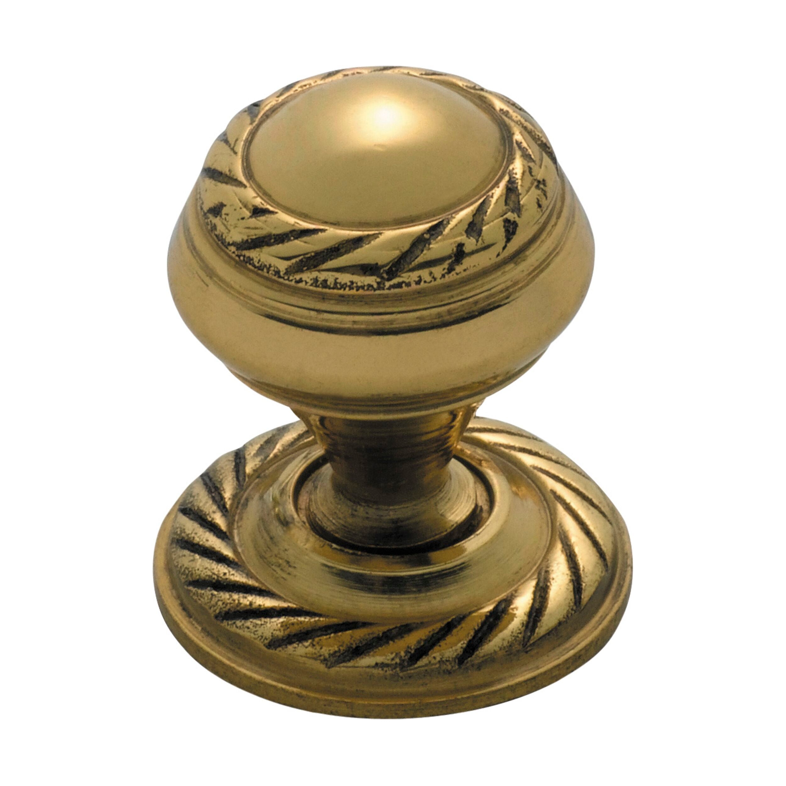 3670 Brass Cupboard Knobs - Georgian Style Polished Brass Cabinet Handles 19mm x 24mm (D x P) - Perfect for Kitchen Cabinets, Dressers & Furniture Hardware Upgrade