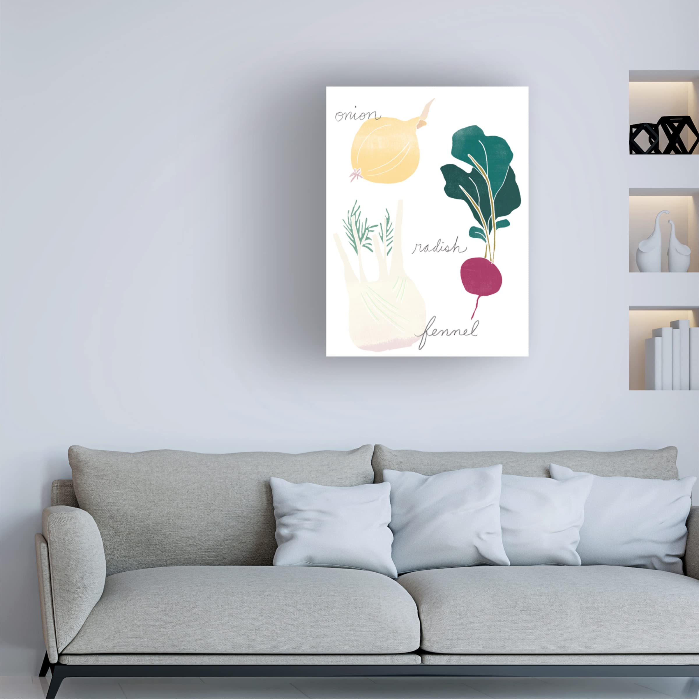 Trademark Fine Art 'Simple Veggies II' Canvas Wall Art Print by June Erica Vess - Modern Kitchen Decor for Home & Restaurant