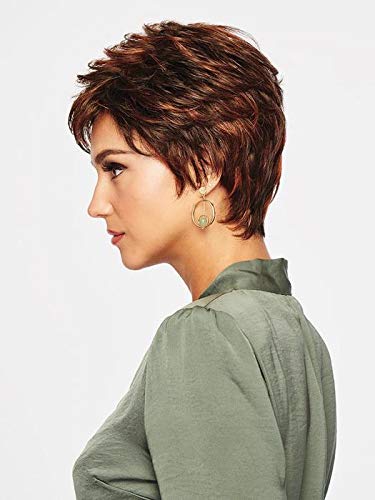 Raquel Welch Wigs Winner Avg Cap Short Pixie Wig - Chestnut Brown Synthetic Hair with Wispy Bangs & Tapered Neckline | Vibralite Fiber for Natural Look | Includes Comb & Hair Loss Booklet | Perfect for Daily Wear, Cosplay & Hair Loss Solutions