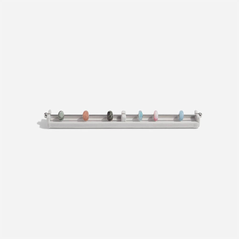 Stackers Large Jewelry Charm Storage Bar - Grey Organizer for Bracelets, Necklaces & Earrings - Perfect for Travel & Home Display