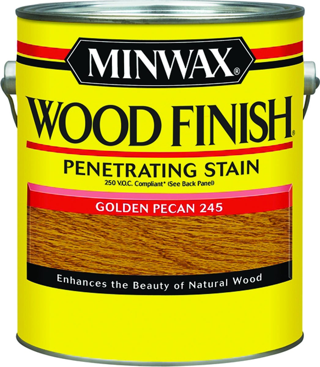 Minwax Golden Pecan Semi-Transparent Oil-Based Wood Stain - 1 Gallon for Furniture, Decks & Interior Wood Projects | Long-Lasting Wood Finish & Protection