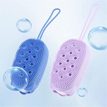 SIDDHI VINAYAK Silicone Bubble Bath Brush - Ultra Soft Exfoliating Body Scrubber for Shower, Spa & Massage - Unisex Skin Care Brush for Healthy Glowing Skin (Multicolor, Pack of 1) - Perfect for Relaxing Bath Time & Dry Brushing Therapy