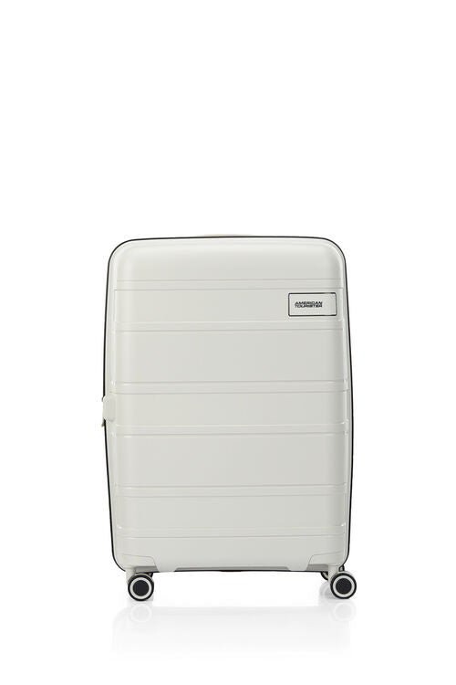 American Tourister Light Max 69cm Medium Spinner Suitcase - Lightweight Expandable Luggage with 4 Wheels for Travel, Business Trips & Weekend Getaways (Off White)