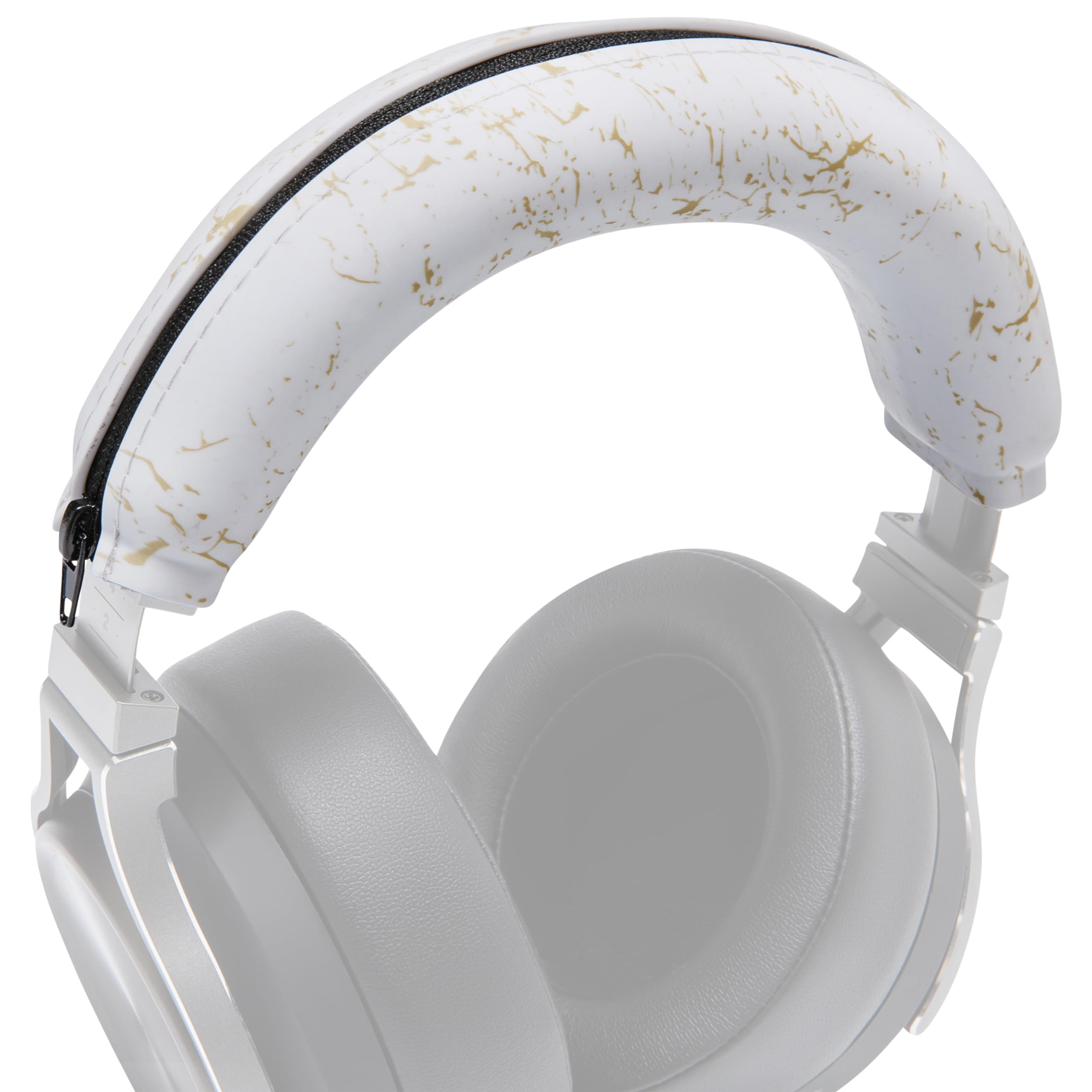 Wicked Cushions WC BandZ Virtuoso V2 Silicone Headband Cover - Compatible with Corsair Virtuoso Wireless, XT & SE Headphones | Machine Washable, Anti-Slip, No Flaking Leather Replacement | Gold Marble Design | Perfect for Gaming, Work & Travel Comfort