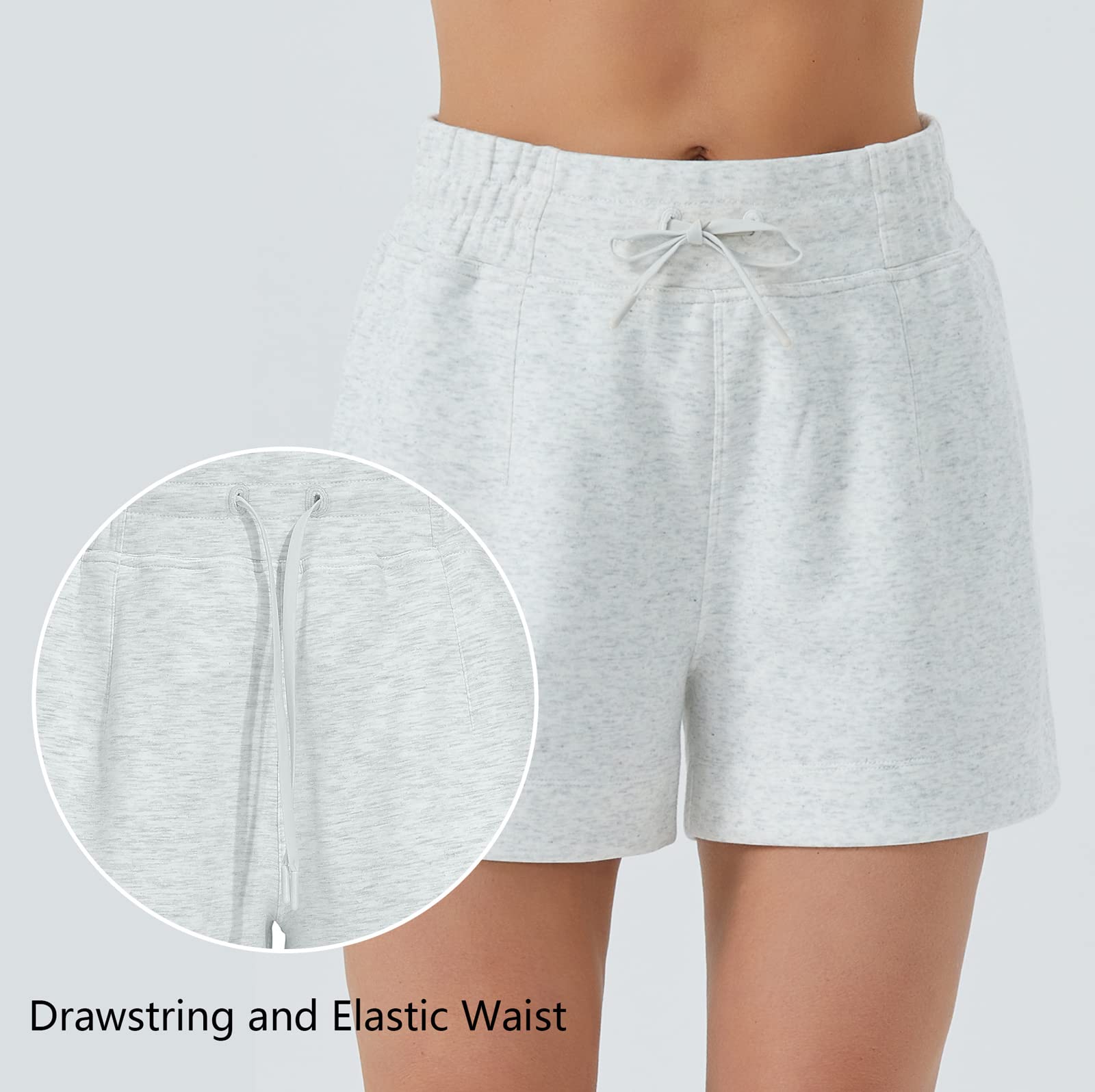THE GYM PEOPLE Women's High Waisted Workout Shorts with Pockets - Soft Lounge Sweat Shorts for Yoga, Running & Summer Activities