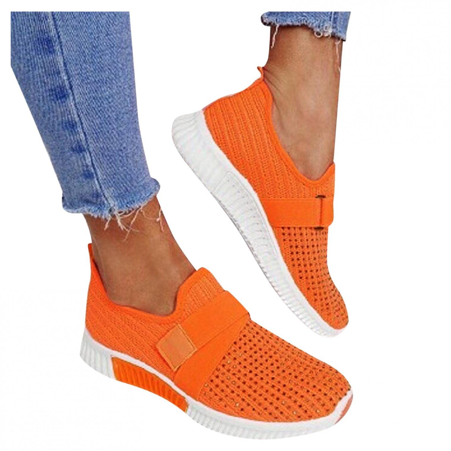 Xudanell Women's Slip-On Sneakers - Breathable Mesh Workout Shoes for Running, Exercise & Gym - Lightweight Comfortable Sock Shoes Without Laces - Perfect for Jogging, Walking & Casual Wear