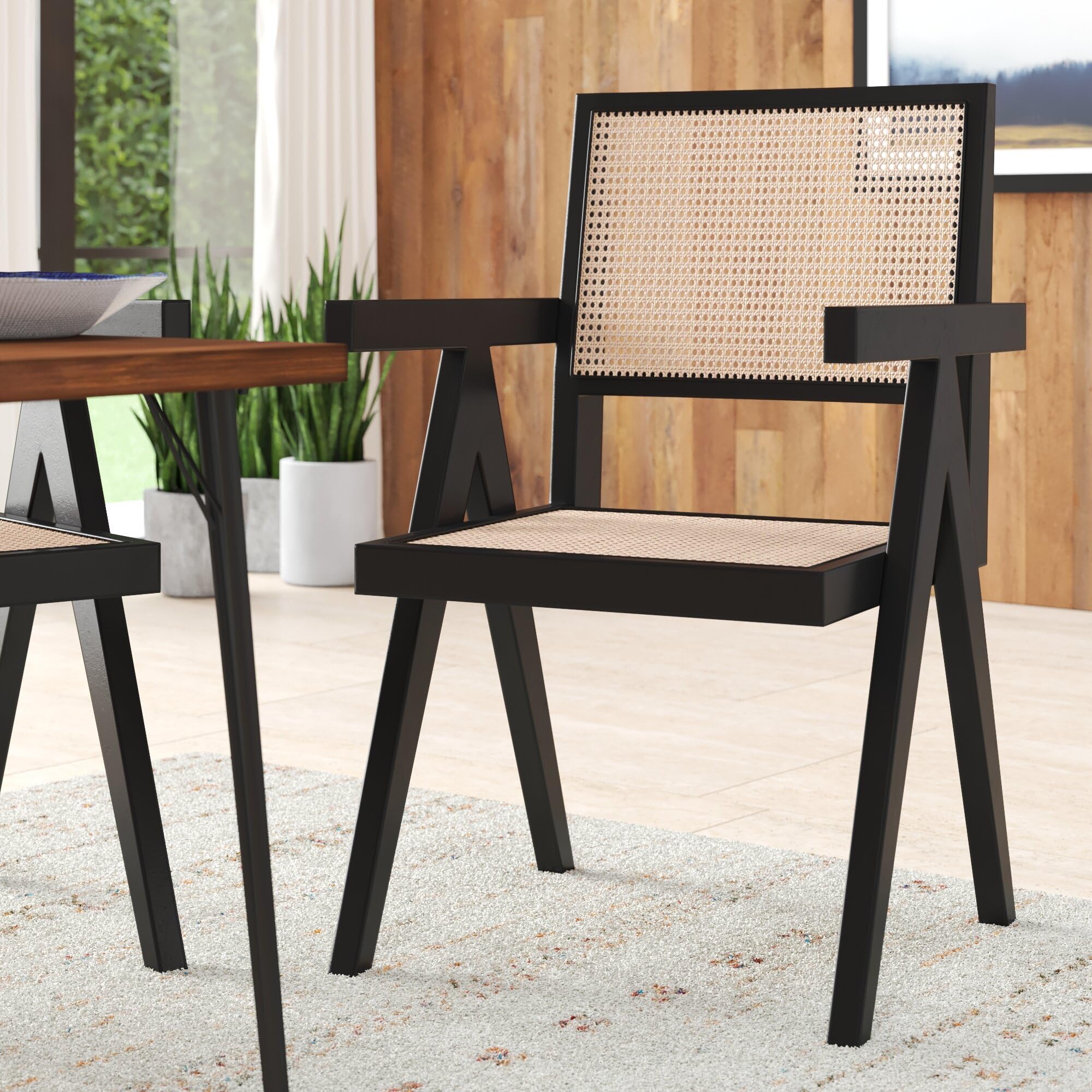 NPD Furniture and More Bordeaux Dining Chair - Natural Wood Finish - Modern Farmhouse Style - Perfect for Dining Room, Kitchen, or Breakfast Nook