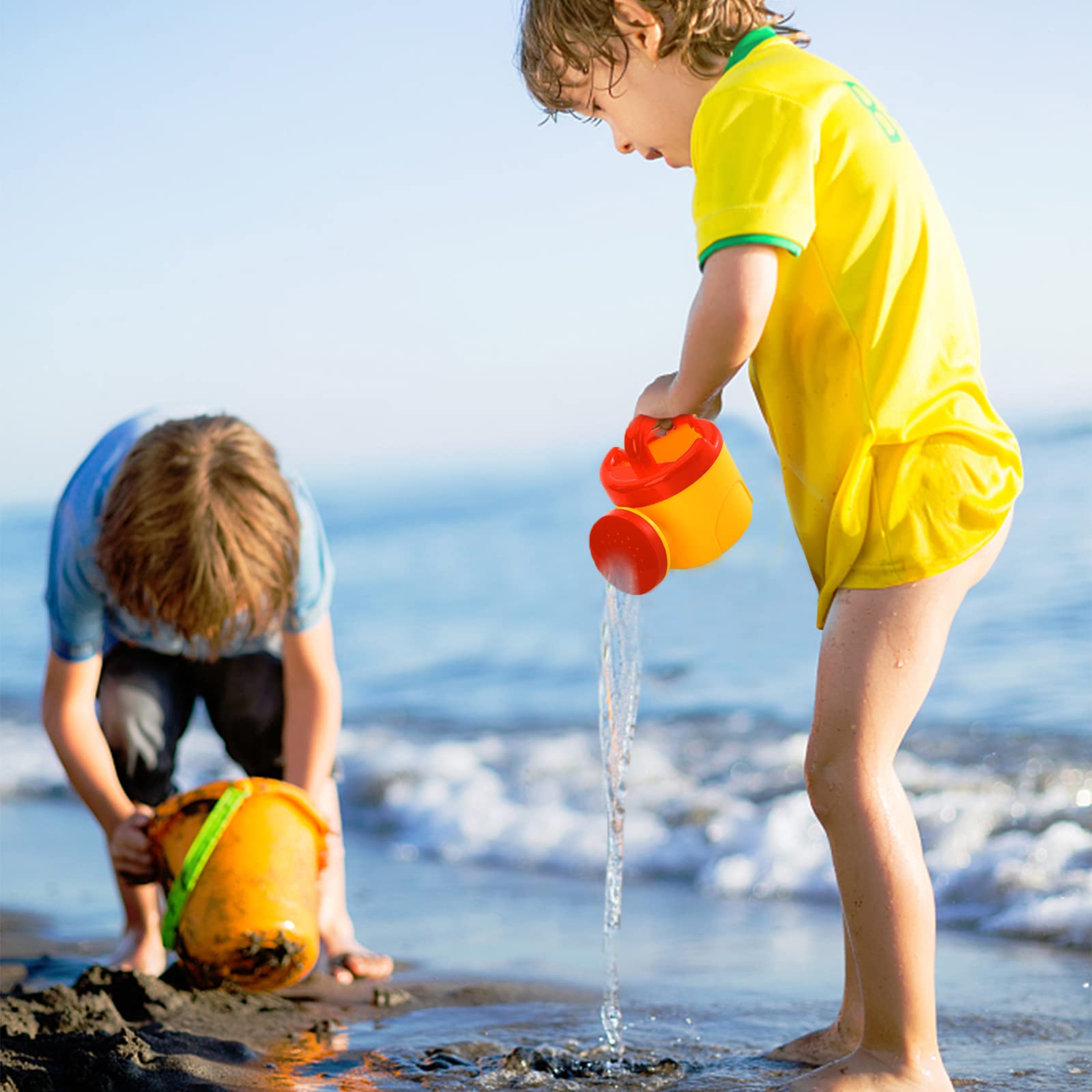 Nicunom 3 Pack Kids Plastic Watering Cans - Outdoor Garden Toys, Beach Sand Play, Bath Sprinkler for Boys & Girls - Perfect Gift for Children's Gardening & Water Play Fun