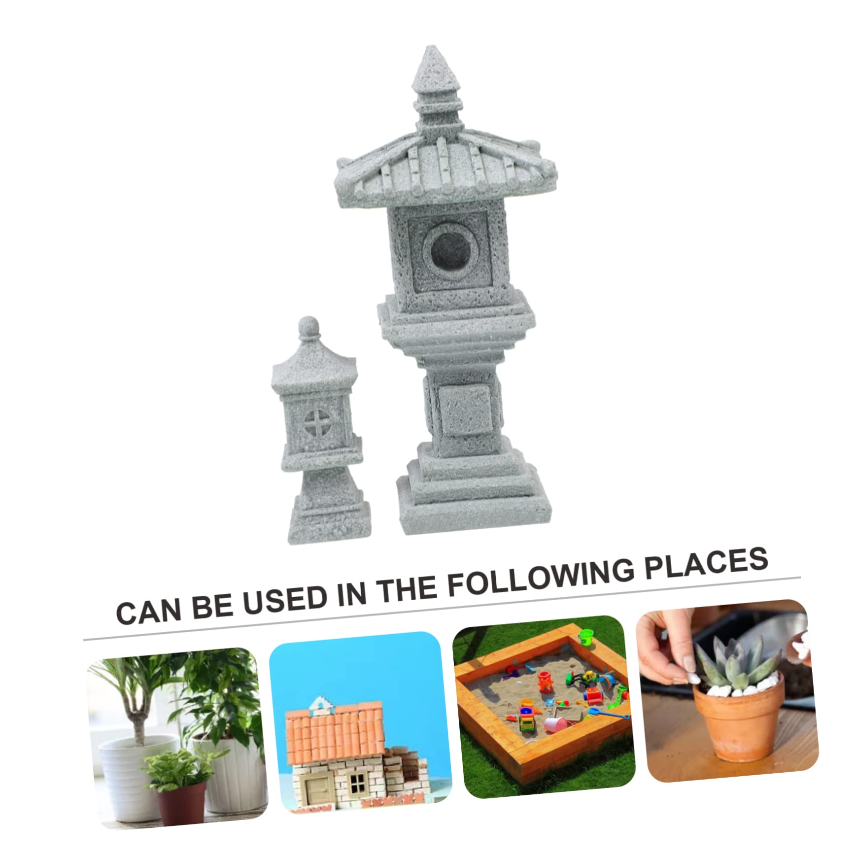 ABOOFAN 2pcs Mini Stone Lantern Outdoor Decor - Japanese Garden Ornaments, Bonsai Accessories, Home & Yard Decoration for Patio, Landscape, Zen Garden