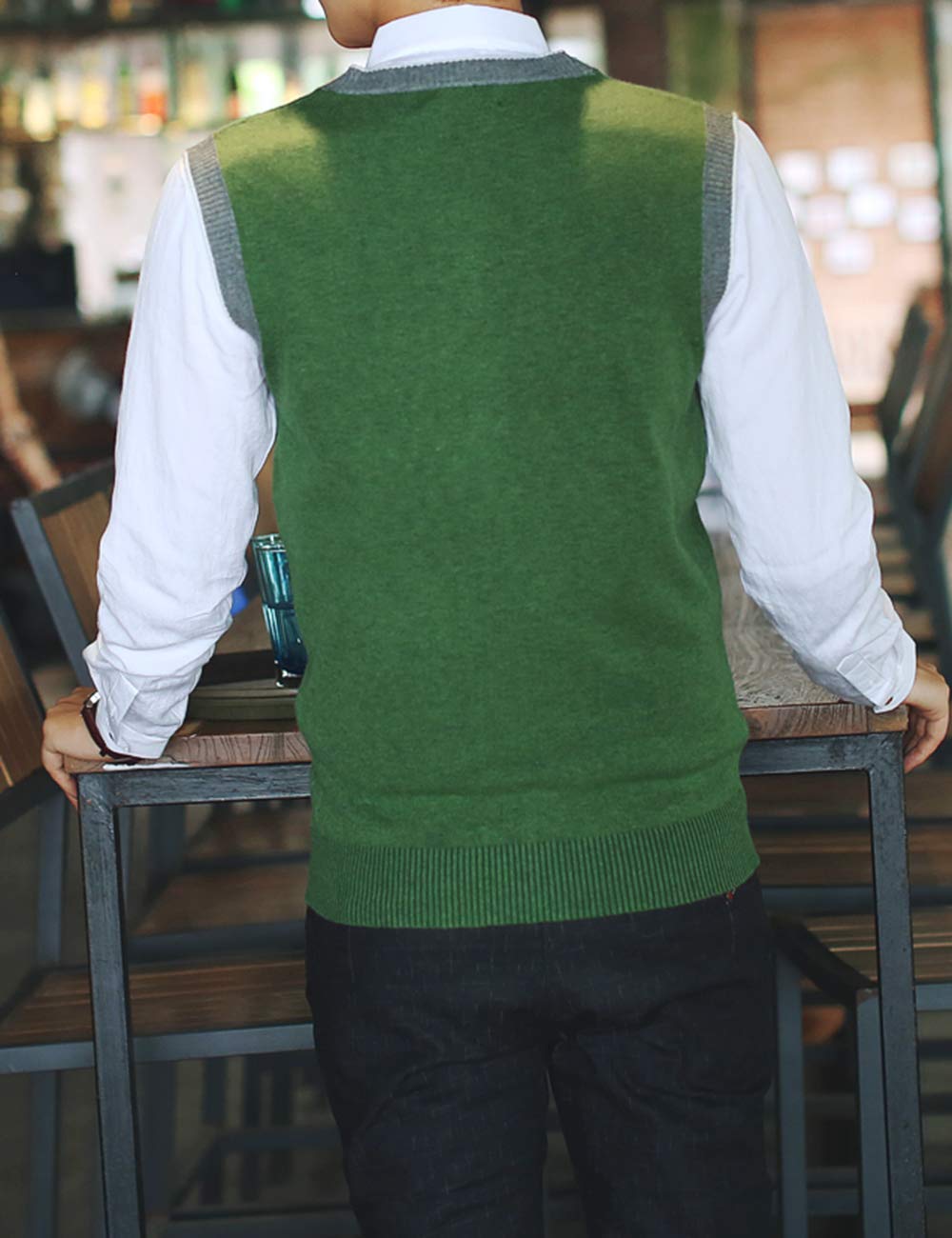 TopTie Men's Slim Fit Stylish Button Down Knitted Cardigan Vest - Casual Winter Layering for Office & Date Night Outfits