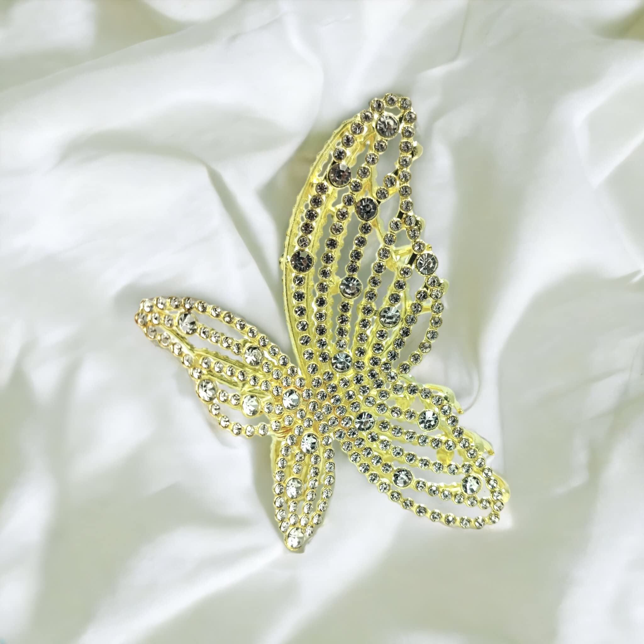 Korean Stylish Rhinestone Big Butterfly Hair Clips for Women & Girls - Elegant Hair Accessories (Pack of 1) | Perfect for Parties, Weddings & Daily Fashion