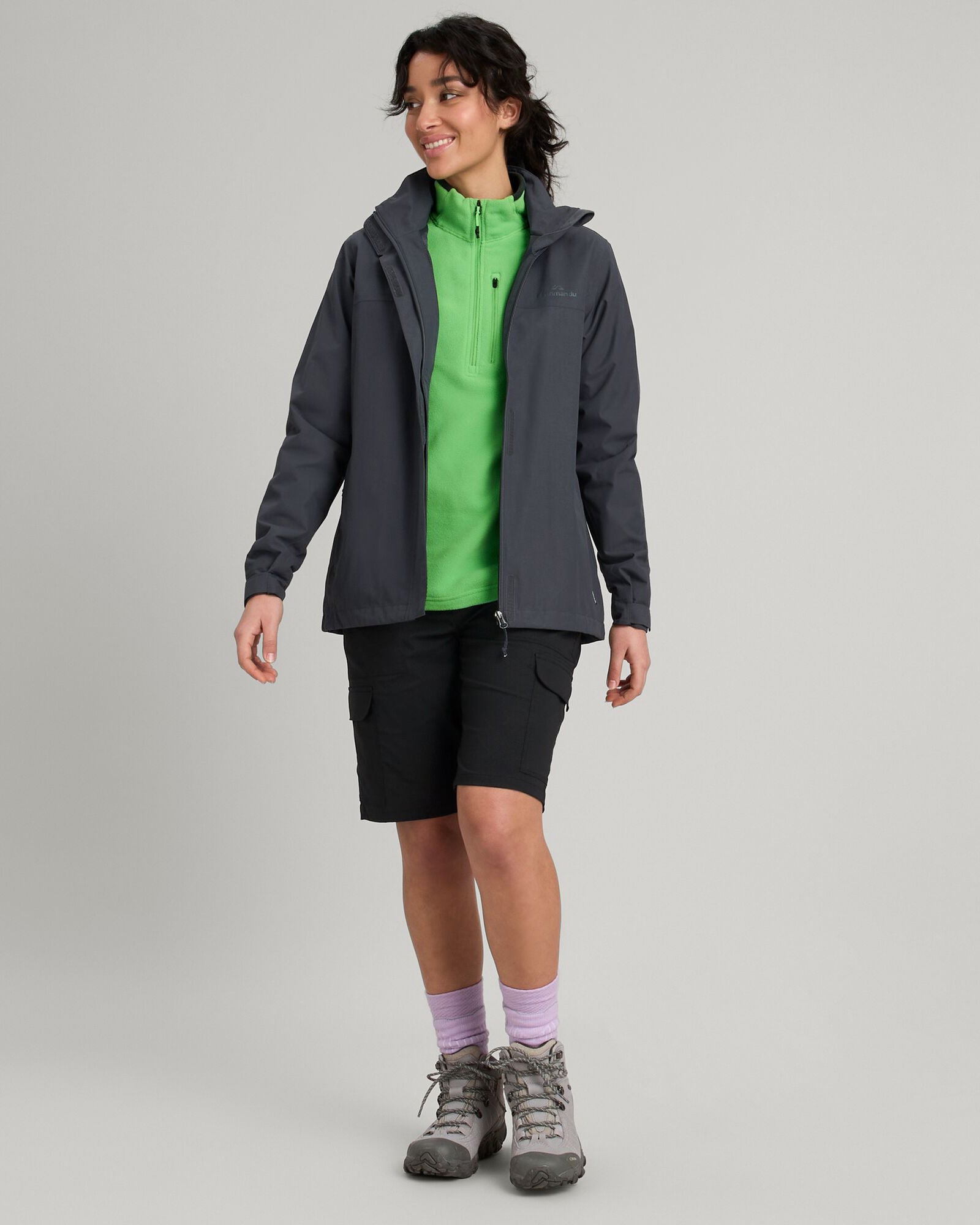 Waterproof Andulo 2-Layer Rain Jacket for Women - Lightweight Windproof Hooded Coat for Outdoor Activities, Commuting & Travel