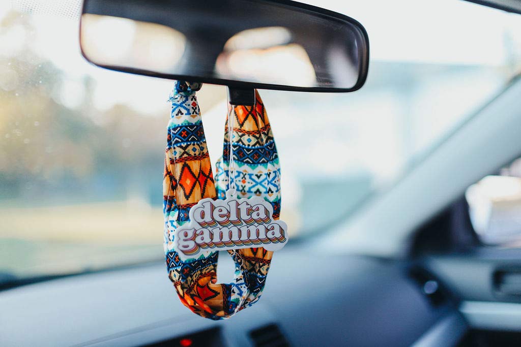 Delta Gamma Retro Air Freshener - DG Bubblegum Scented Car Freshener with Sorority Design | Perfect for Cars, Dorms & Greek Life Gifts | Long-Lasting Fragrance for Home, Office & College Decor