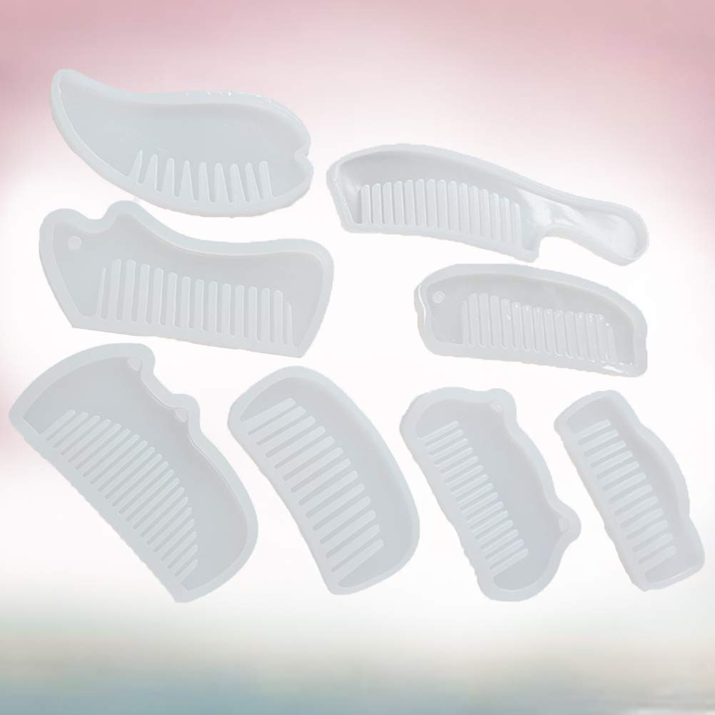 SUPVOX 8pcs Silicone Comb Molds for Resin Epoxy Casting - DIY Hair Comb Making Kit for Crafting, Jewelry Making, and Unique Gift Creation (Perfect for Home Decor & Handmade Accessories)