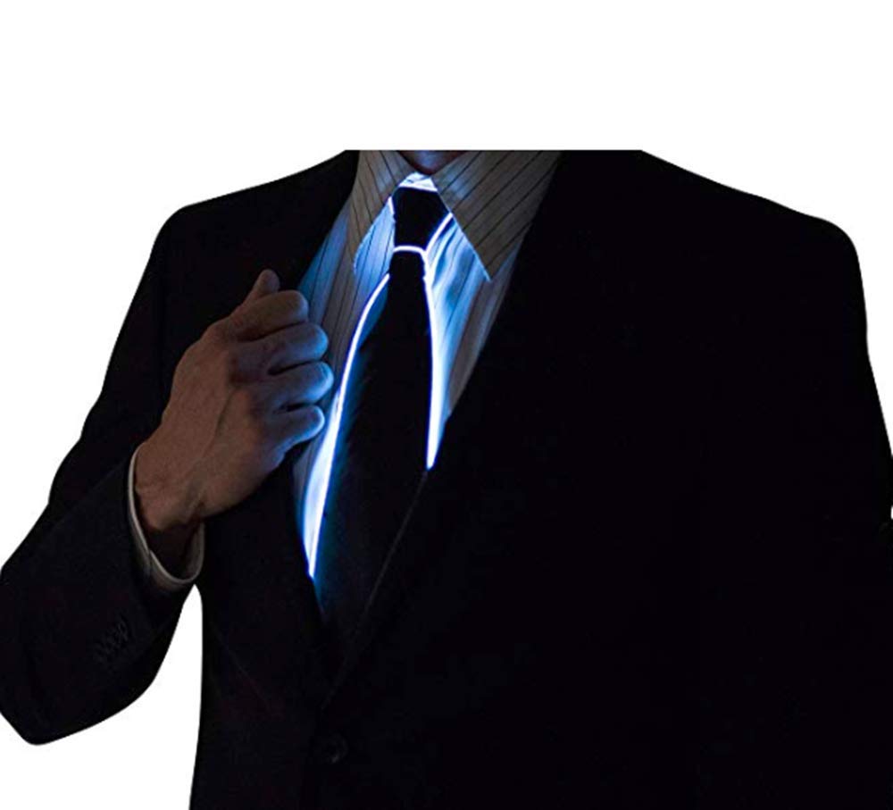 Glowing LED Light Up Tie for Men - Adjustable Flashing Necktie with Luminous Effects - Perfect for Parties, Raves, Halloween & Special Events