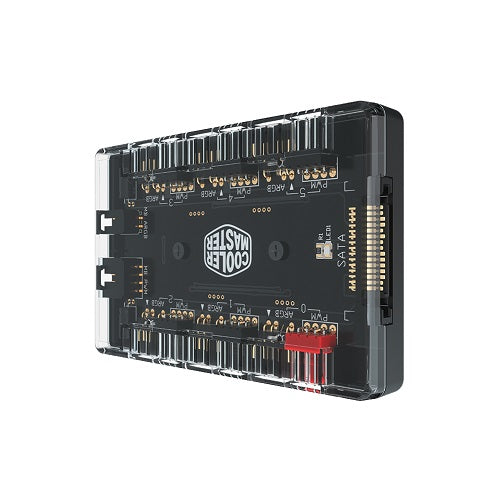 Cooler Master MasterFan ARGB PWM Fan Hub - 6 Port RGB & PWM Controller for PC Cooling, Sync with Motherboard - Perfect for Gaming Rigs & Custom PC Builds