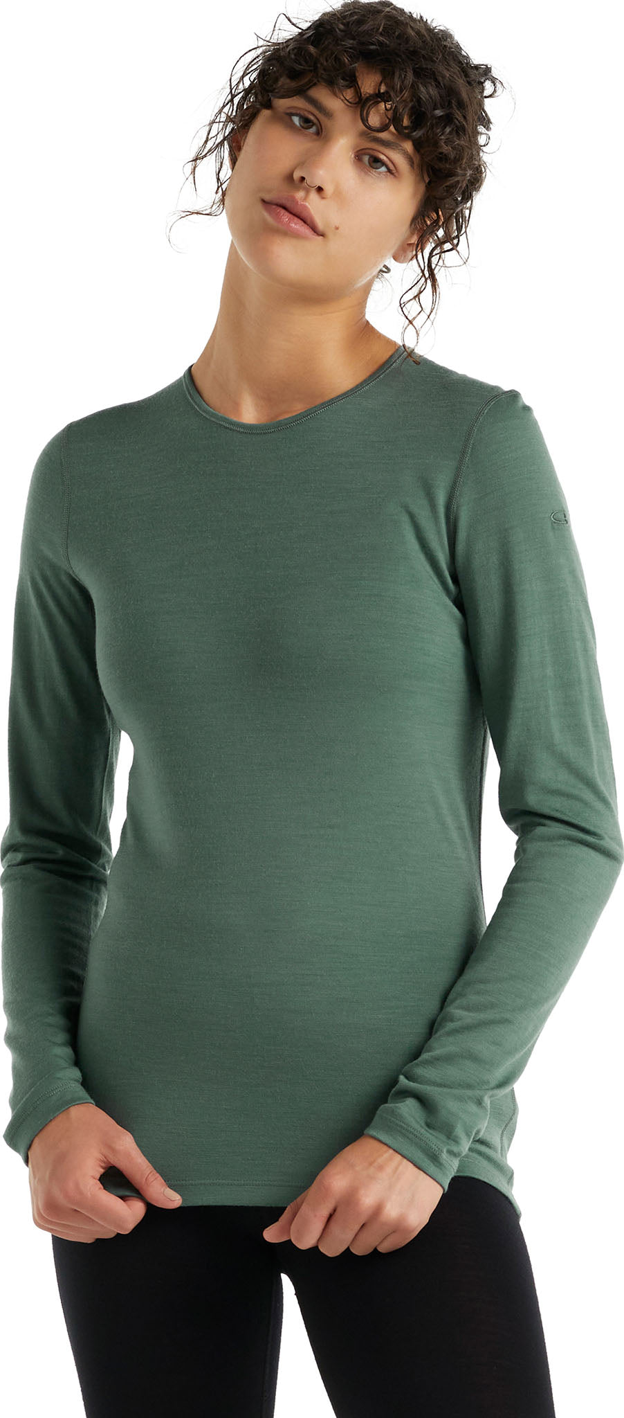 200 Oasis Long Sleeve Crewneck T-Shirt for Women - Soft Cotton Comfort Fit Casual Top - Perfect for Everyday Wear, Layering & Office Outfits