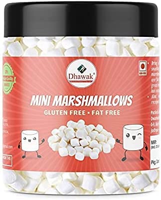 AOZA Dhawak Mini Marshmallows - Vanilla Mist Flavor - 150g | Jar Packaging | Perfect for Hot Chocolate, Baking & Party Snacks