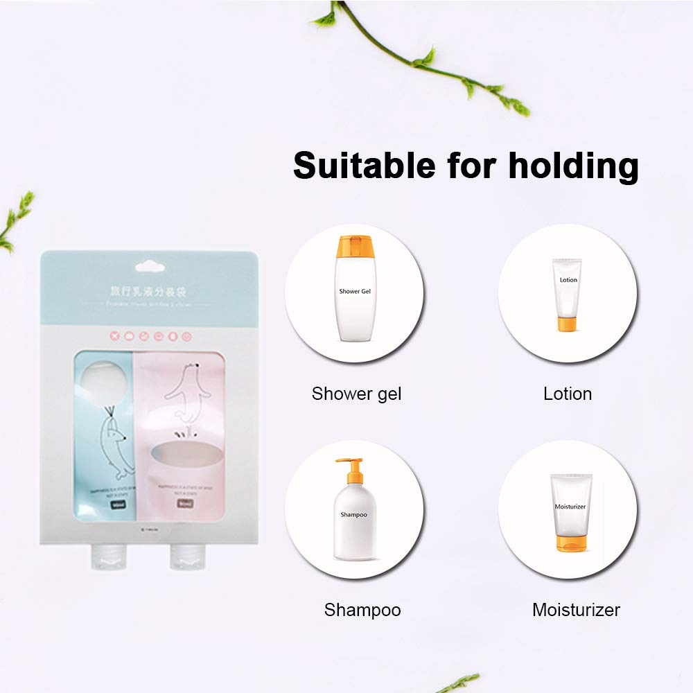 Ubersweet® 2-Pack 90ml Leakproof Travel Bottles for Shampoo, Conditioner & Lotion - Portable Squeezable Toiletry Containers for Hand Cream & Cosmetics | Perfect for Air Travel, Gym & Vacation Essentials
